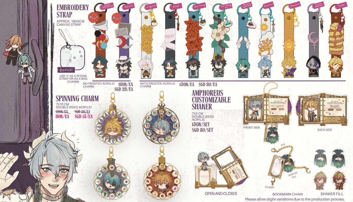 [❣️RT  very appreciated!]

Hi! Here's my #doujimasg and #comifuro22 po catalogue with new stuff!

📍 both days
🗓️ until 4th May
🧑‍🍳 HSR: Phaideinaxa &amp; Phaidei doujin, wooden earrings &amp; choker, embroidery strap, spinning charm

🔗 below (1/3)
#doujima2026 #cf22 #cf22catalogue