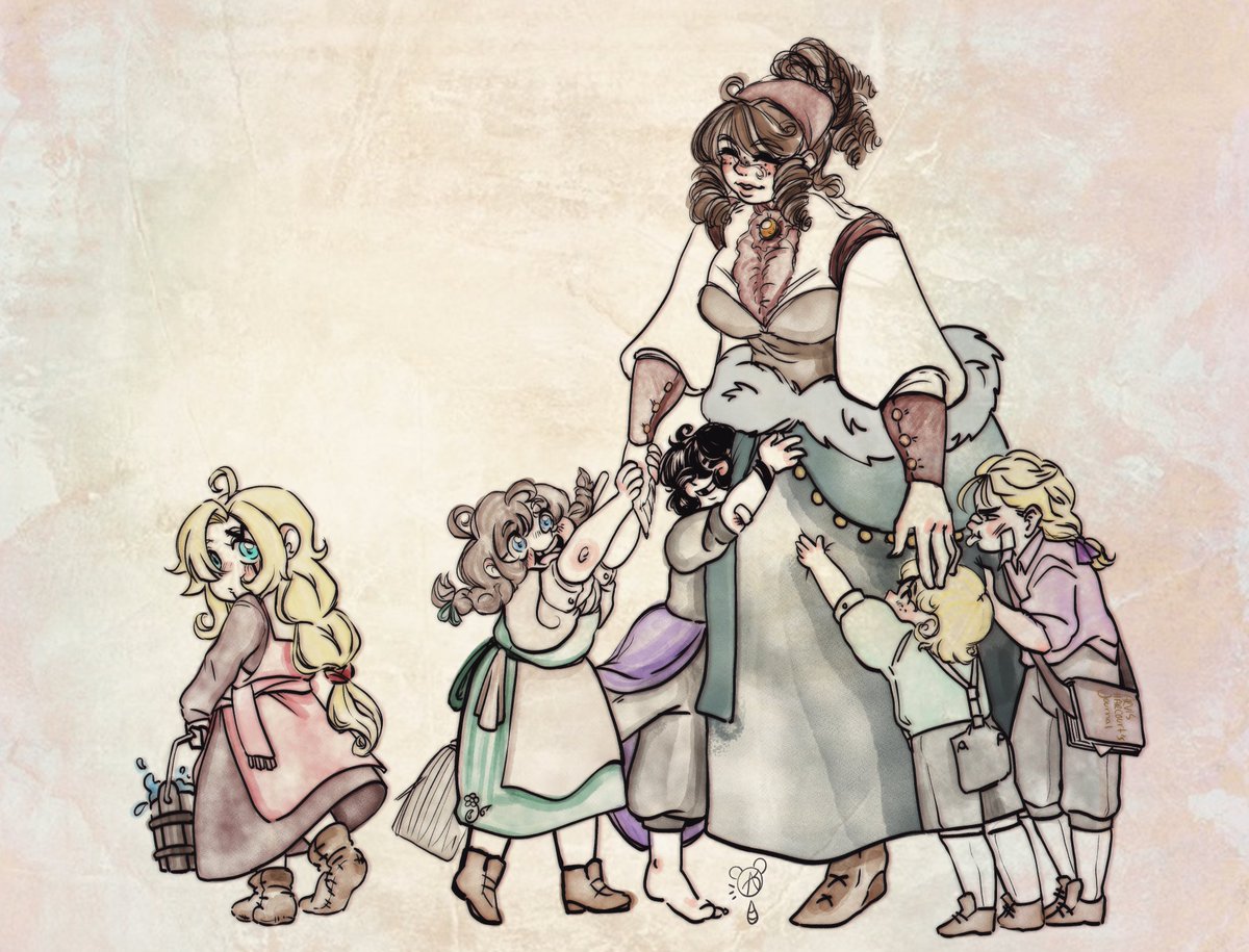 Theartofashe's tweet photo. Early Morning Fanart #6! I've been seeing so much fanart and fanfiction of AU worlds for #RTBW, so have one of my own! Mama Theo and her babies, where everything is fine and nothing bad ever happened!
#osrpart #Oneshotrp #osrprtbw #osrpreturntoblackwell #osrpblackwell https://t.co/SWFkoZ0mIj