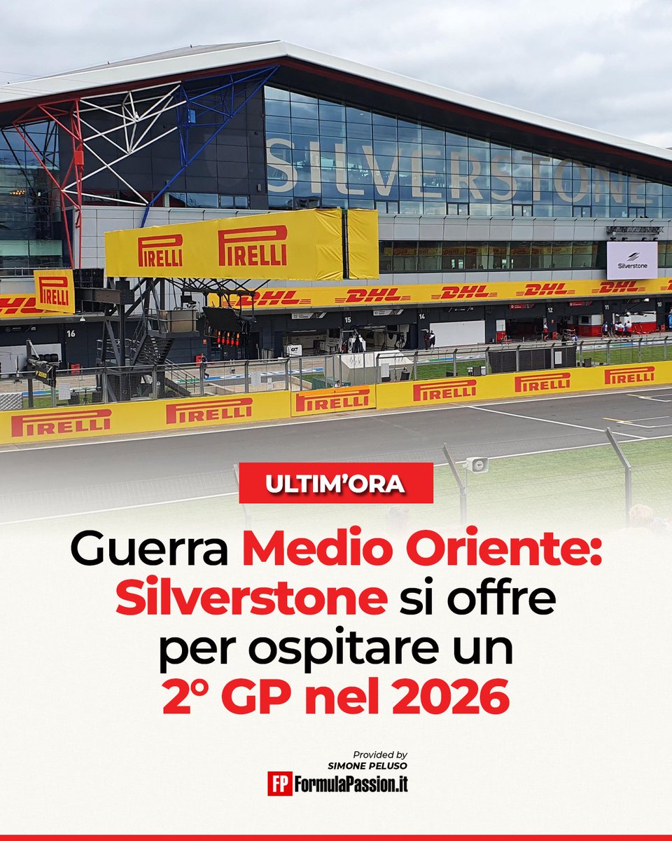 PelusoF1's tweet image. La #Guerra in Medio Oriente potrebbe condizionare ulteriormente anche il calendario di Formula 1: ecco che #Silverstone lancia pubblicamente la candidatura per una doppia gara 👀

I dettagli 🗞️👉 formulapassion.it/f1/f1-news/sil…

#F1 #BritishGP