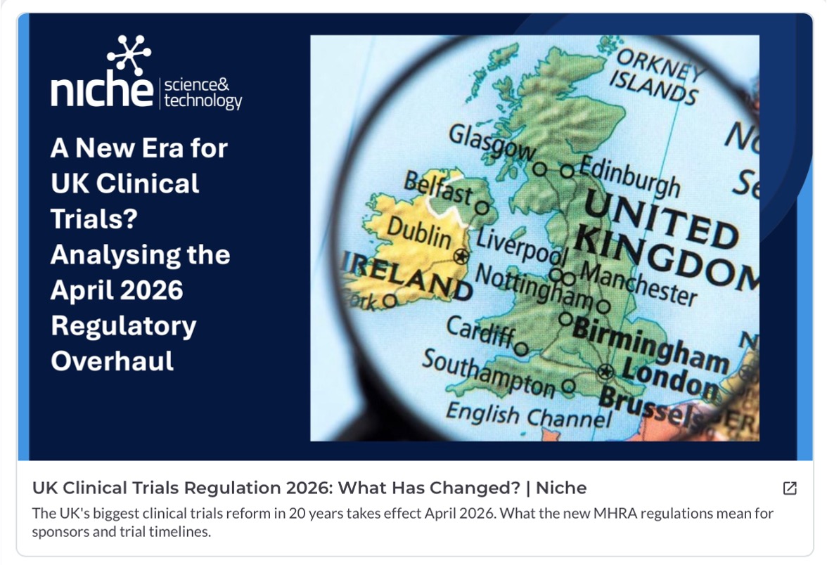 niche_science's tweet photo. As of yesterday, the UK’s biggest clinical trials shake-up in 20ys is here— it could redefine Britain’s place in global drug development. What's beneath the headlines: are these reforms enough to restore the UK as a first-choice destination for innovation? https://t.co/zhfQb8xzdq https://t.co/3ebH0rhNXr