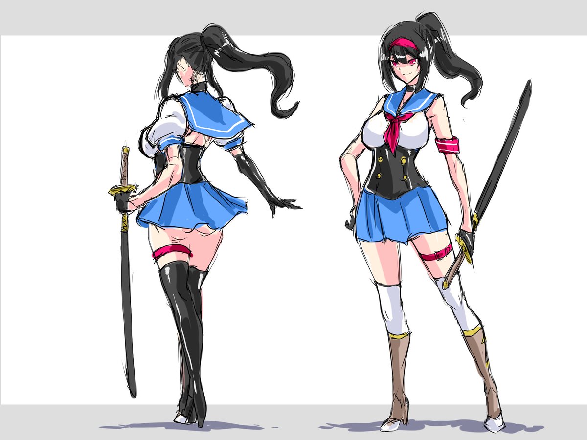 下乳案と清楚カラー案 