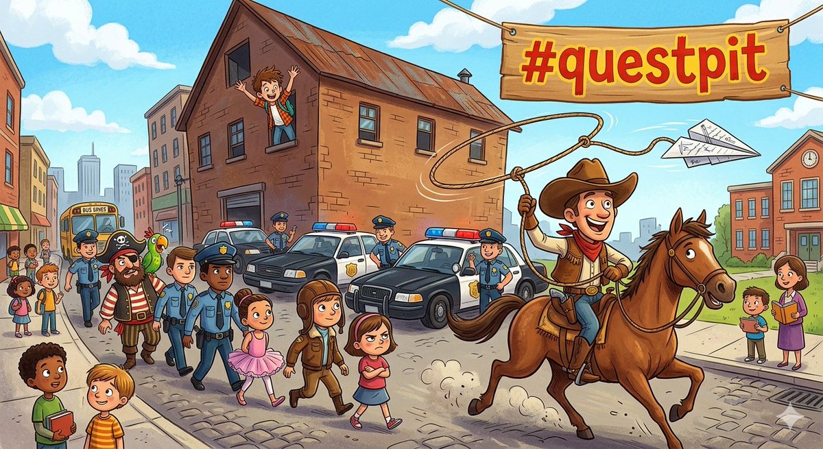 brucerule's tweet image. “I did my book report… I just don’t have it.”

Pirates. A kidnapping. A paper airplane rescue.
And now it’s locked in a police evidence room.

Honest.

#QuestPit #Q #PB #Humor #Adventure #KidsLit