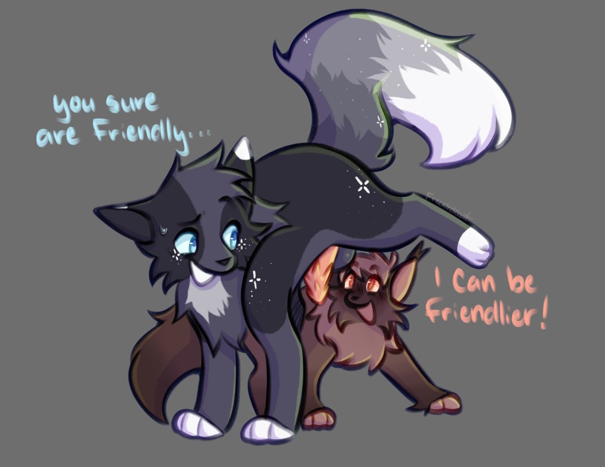 freckledcoat_'s tweet photo. What? You guys don’t do this with your friends??? 

(Paid for by @/TheNerdalope ! Thank u so much!)

#fighterfelines https://t.co/EMq3s4OcfK
