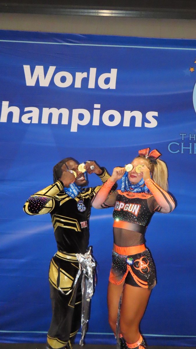 KristinaSaffell's tweet photo. Every @TopGunLargeCoed athlete from 2025 season that continued to cheer this year on one of Top Gun Miami's world's teams became a back-to-back world champion this weekend and I just think that's beautiful https://t.co/sSuIG6eyGB