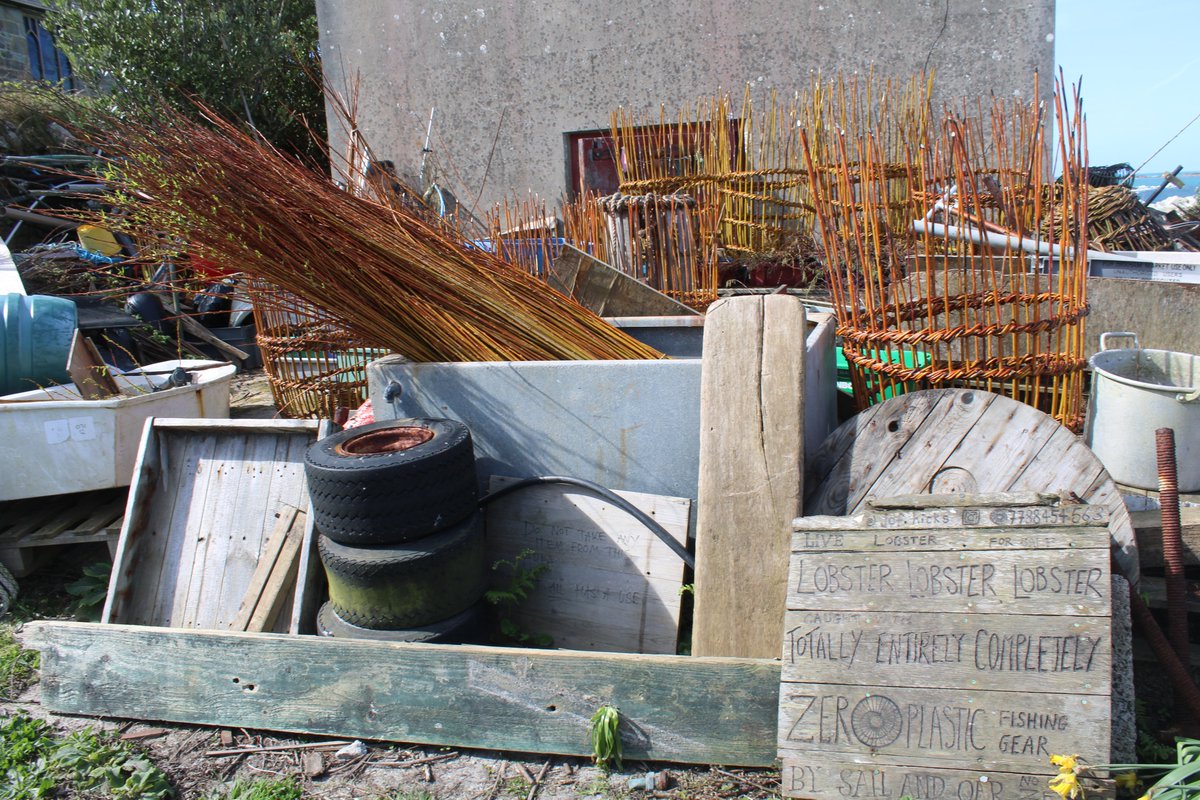 afewmilesmore's tweet image. A stack of lobster pots on a quayside can look photogenic, but how much better are these willow pots seen on St. Agnes, Isles of Scilly, at the start of April. #sustainable