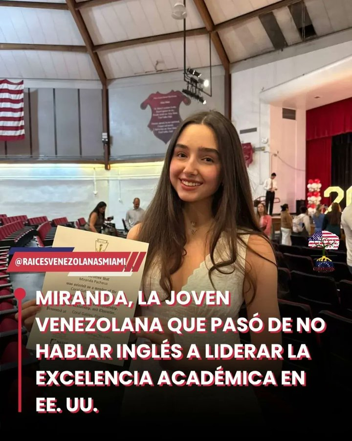ElaFerris's tweet photo. Seguimos cosechando éxitos: Miranda Pacheco, de 17  años y cursante del grado 11, fue seleccionada como *Senior Secretary* de la  National Honor Society, una de las organizaciones estudiantiles más prestigiosas en EEUU, que reconoce a jóvenes destacados por su excelencia académica, liderazgo y carácter via @RaicesVMiami