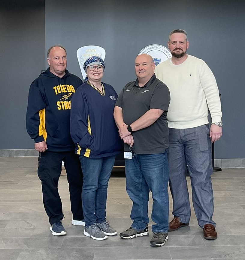 UToledoPD's tweet photo. UTPD participated in Denim Day to support survivors of sexual violence &amp; reaffirm our commitment to professional, compassionate, &amp; survivor‑centered response. We are proud to work alongside campus &amp; community partners like @utoledotitleix to support Rocket Nation.
#DenimDay2026 https://t.co/HbbfcMkvL7