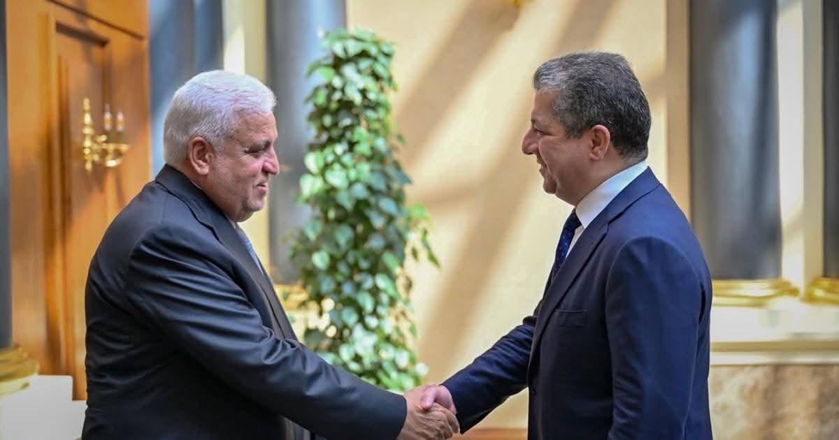 SarwanBarzani_'s tweet image. Today, Wednesday, Masrour Barzani, Prime Minister of the #Kurdistan Region, received Falih al-Fayyadh, Chairman of the Popular Mobilization Forces (#PMF).
During the meeting, they discussed the general situation and the latest developments in Iraq and the region.