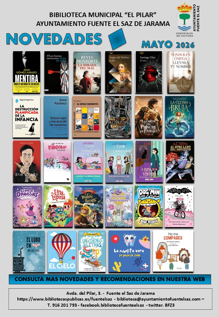 BFZ3's tweet photo. BOLETÍN NOVEDADES MAYO Ya están disponibles para préstamo las Novedades editoriales de mayo de 2026. Hay para todas las edades y gustos.  Consulta todas en este enlace: https://t.co/Tj2pv6k2JV https://t.co/8s3NTK93sl