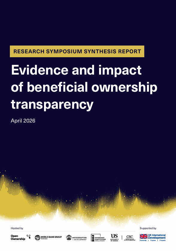 OpenOwnership's tweet image. We recently hosted a Research Symposium on the Evidence and Impact of #BeneficialOwnership #Transparency with the @WorldBankGroup's Beneficial Ownership Transparency Working Group and @Sussex_SCSC at @SussexUni.

openownership.org/en/publication…