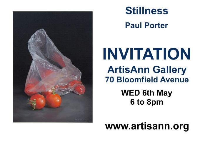 ArtisAnnBelfast's tweet image. One week until the opening of the New Show

Stillness - An Exhibition by Paul Porter

ArtisAnn Gallery, 70 Bloomfield Avenue, Belfast, BT5 5AE

Late Night Opening: WED 6thMay from 6 to 8pm

Wed – Sat: 11am to 5.30pm

#art #gallery #latenightart #belfast #fineart #stilllife