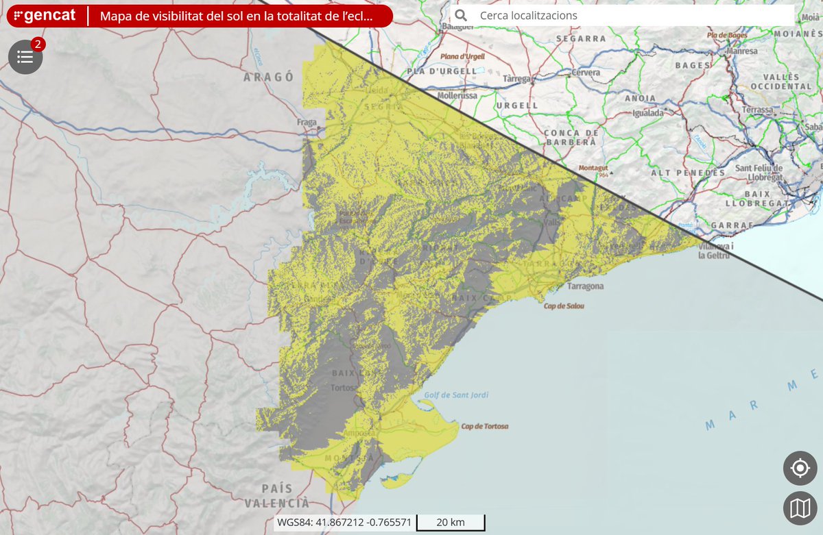 🌑 Vols saber si estàs en una bona posició per veure l’eclipsi solar total del pròxim 12 d’agost?

Avui i demà, 29 i 30 d’abril, si et trobes dins la franja de totalitat (veure imatge), tens una gran oportunitat per comprovar-ho! ☀️👇

Durant aquests dies, el Sol es pondrà pel