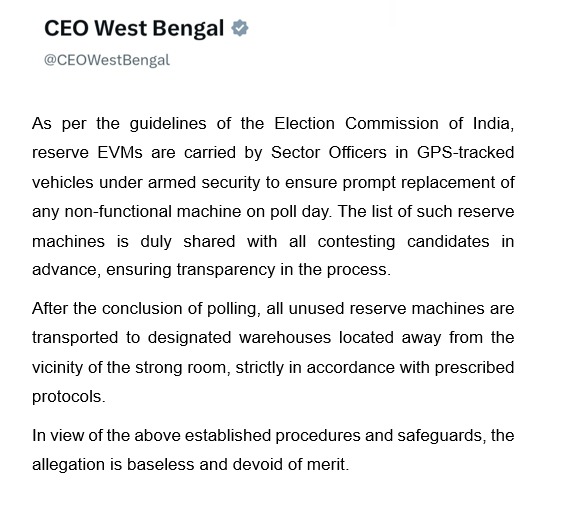 #FactCheck

<a href="/ECISVEEP/">Election Commission of India</a> 
<a href="/SpokespersonECI/">Spokesperson ECI</a> 
<a href="/PIBKolkata/">PIB in West Bengal</a> 
<a href="/airnews_kolkata/">Akashvani Kolkata</a>