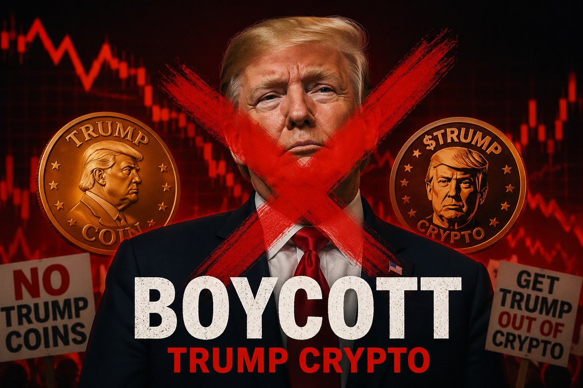 CaborankN's tweet photo. @Rus_Khairullin Boycott EVERYTHING tied to Donald Trump in crypto. No support, no liquidity, no hype. If we want a cleaner, more honest market, we push opportunists out — starting now. #BoycottTrumpCoin” https://t.co/2jSjTuqHRm