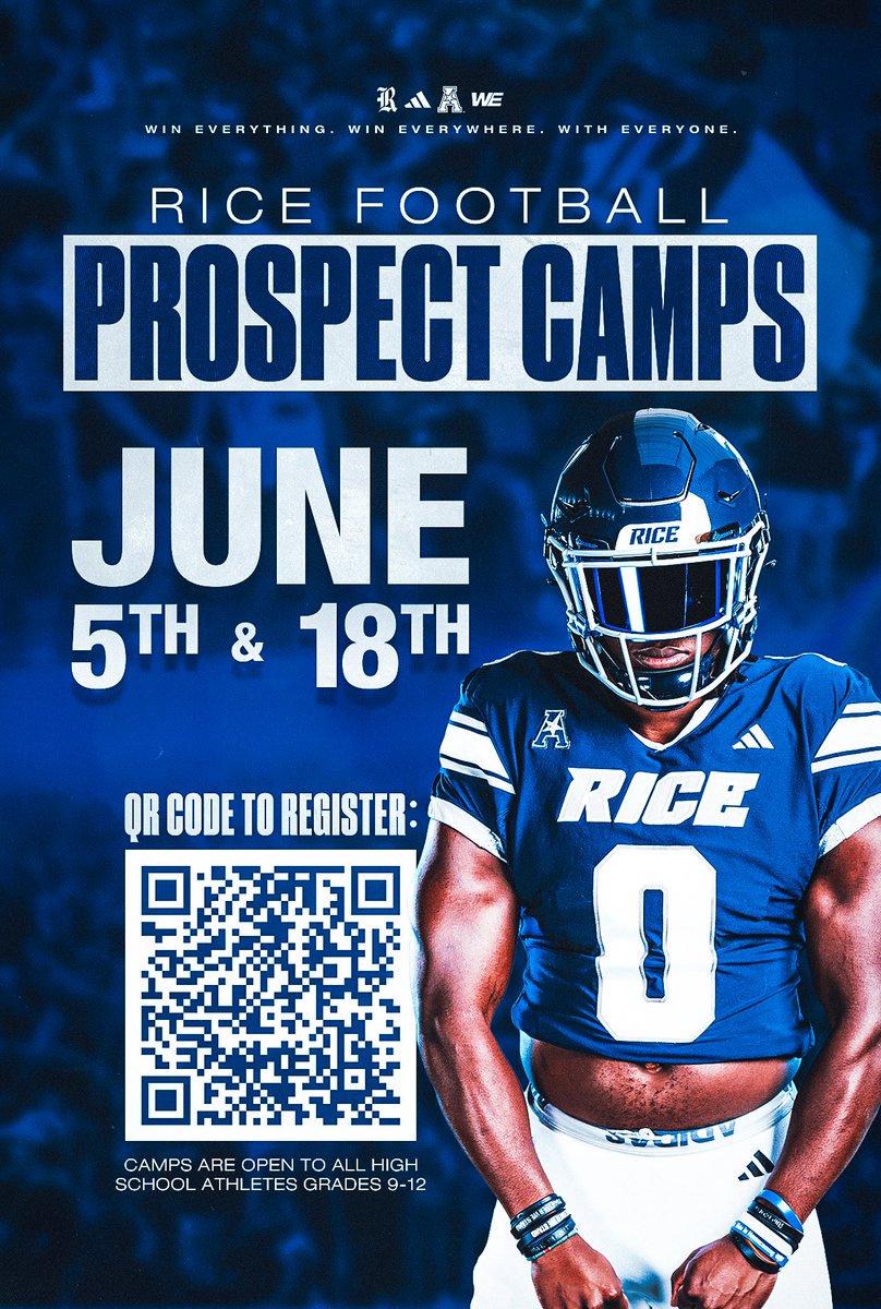 RiceFootball's tweet image. 🚨 Camp Season will be here before you know it‼️ 

Don’t miss out this Summer‼️

🔗 scottabellfootballcamps.totalcamps.com

#WE