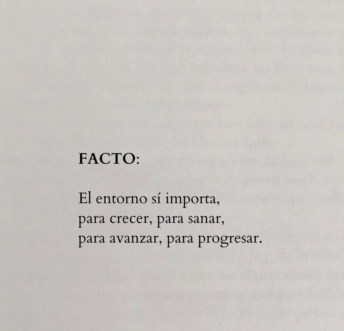 el entorno importa y mucho.