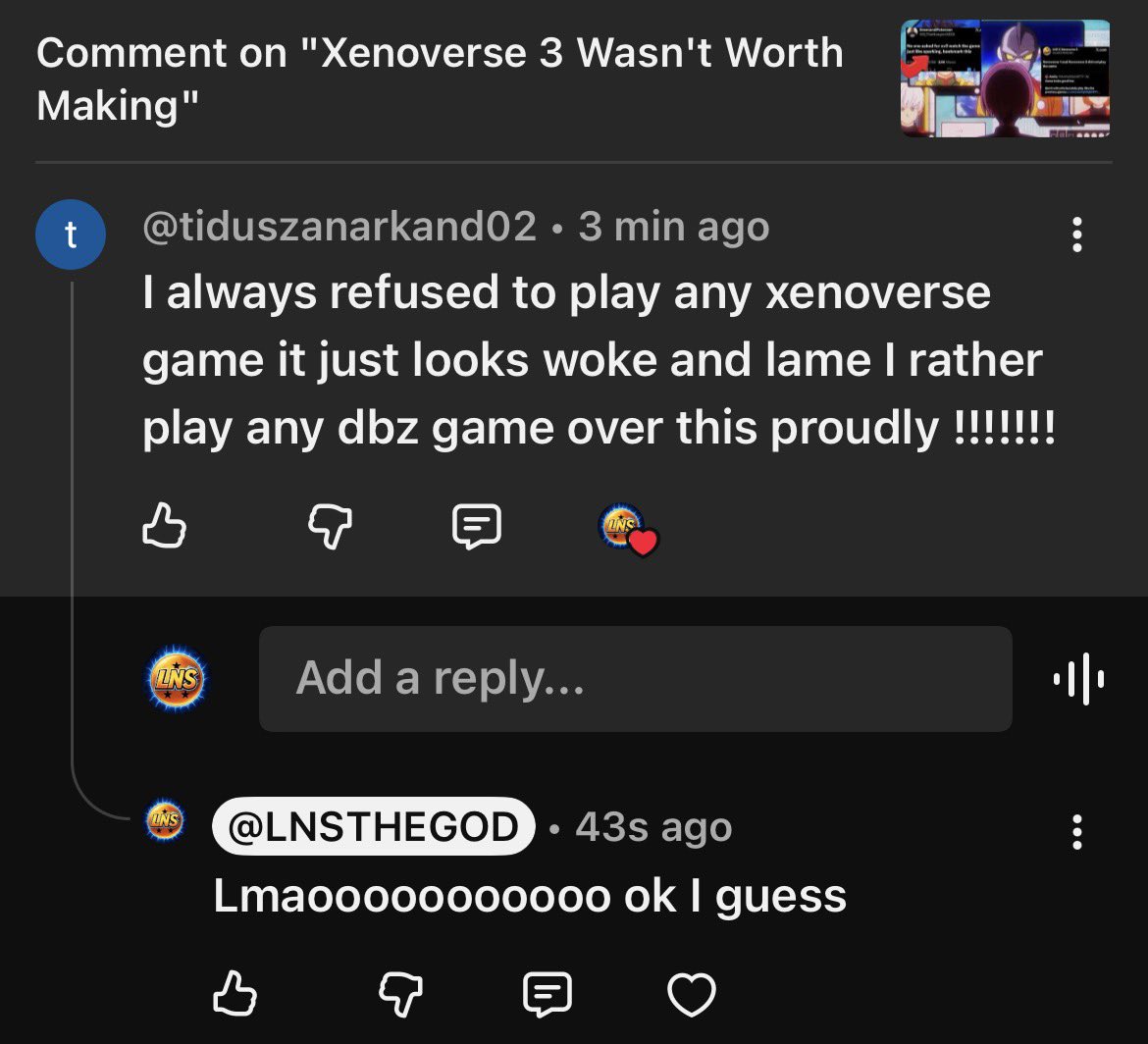 LNS X Xenoverse 3 tweet media