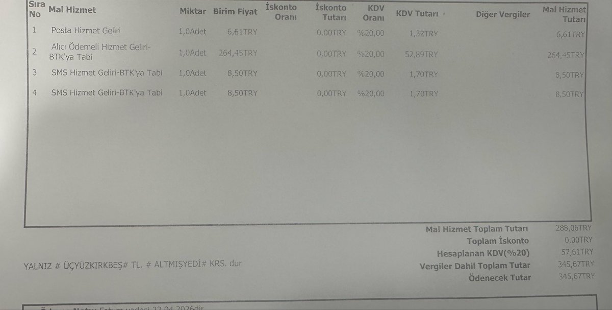 Yurtiçi Kargo’ya bir anlaşma kodu vermezseniz, sms istemiyorum demezseniz, 3-4 gr ağırlığındaki bir a5 kağıt malatya’dan Tekirdağ’a 345,67 tl ye geliyor herksin bilgisi olsun. Yeni normalimiz. <a href="/YurticiDestek/">Yurtiçi Kargo Destek</a> <a href="/YurticiKargo/">Yurtiçi Kargo</a> #yurtiçikargo