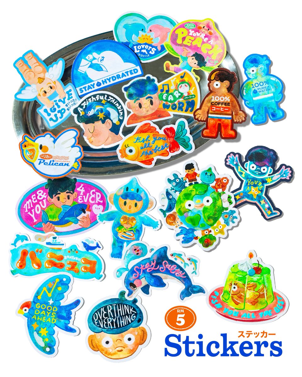 wilzzie's tweet photo. Kuala Lumpur Illustration Fair is in 2 days! Here are what you can find throughout my booth on the 5th floor at GMBB. There will be pins, poster, caps, stickers, and everything cool that you might be interested to spend on ☺️🤞 If you’re in Kuala Lumpur do come and say hi! https://t.co/YrAvXJKf7V