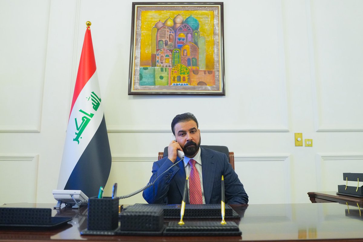 AliFalihAlzaid's tweet photo. تلقينا اتصالا من رئيس الحزب الديمقراطي الكردستاني السيد مسعود بارزاني، هنأنا فيه بتكليفنا مرشحاً من الكتلة الأكبر لتشكيل الحكومة الجديدة.

وشهد الاتصال التأكيد على تعزيز التواصل بين القوى الوطنية من أجل الإسراع بتشكيل الحكومة، وبما يحقق تطلعات أبناء شعب��ا في جميع أنحاء الوطن. https://t.co/APoewF8mEJ