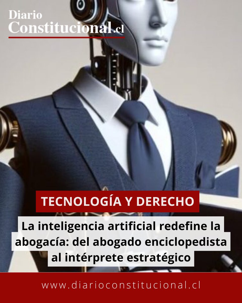 DiarioConst's tweet image. 📢 La IA no reemplaza al abogado: redefine su rol.
La profesión jurídica evoluciona desde el abogado enciclopedista hacia un perfil estratégico, analítico y tecnológicamente competente.
Más en 👉 diarioconstitucional.cl/2026/04/28/la-…
#InteligenciaArtificial #LegalTech #Abogacía