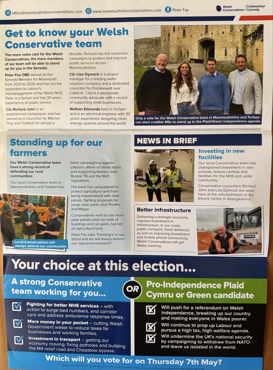 Chris4Chepstow's tweet image. Good to be out in #Chepstow sunshine delivering for the election in the new Senedd constituency of #Monmouthshire-Torfaen

Under PR, your vote in this Senedd election really counts.

USE YOUR VOTE TO PROTECT OUR UNION.

Full Welsh Conservative Manifesto:
conservatives.wales/ourplan