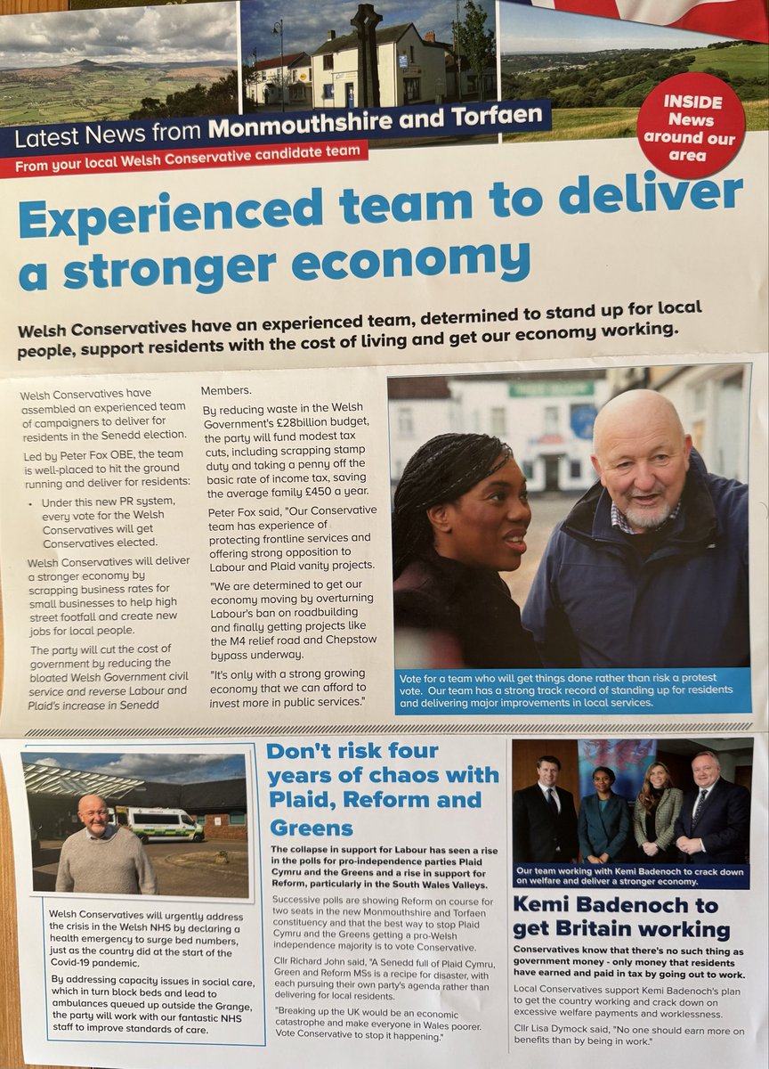 Chris4Chepstow's tweet image. Good to be out in #Chepstow sunshine delivering for the election in the new Senedd constituency of #Monmouthshire-Torfaen

Under PR, your vote in this Senedd election really counts.

USE YOUR VOTE TO PROTECT OUR UNION.

Full Welsh Conservative Manifesto:
conservatives.wales/ourplan