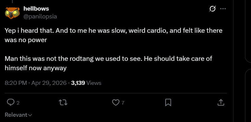 SlipperBoxing's tweet photo. Rodtang fans acting like he have power again LMAO https://t.co/Ylk7ZxiO8P