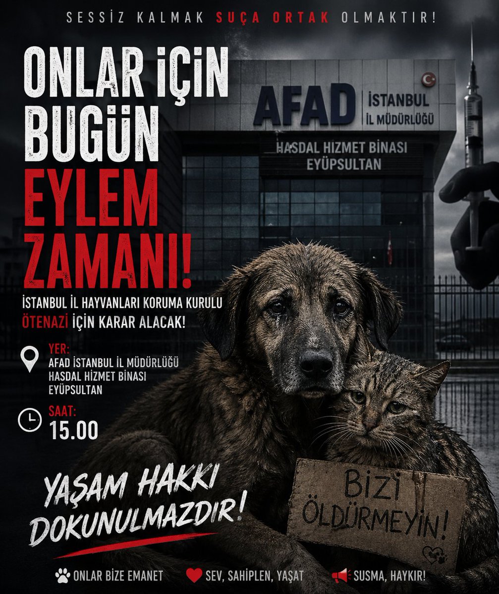 Onların sesi çıkmaz,
sen onların sesi ol.

Vicdan ve merhamet sahibi tüm insanları bekliyoruz

Yarın saat 15 te
#YaşamHakkıTartışılamaz