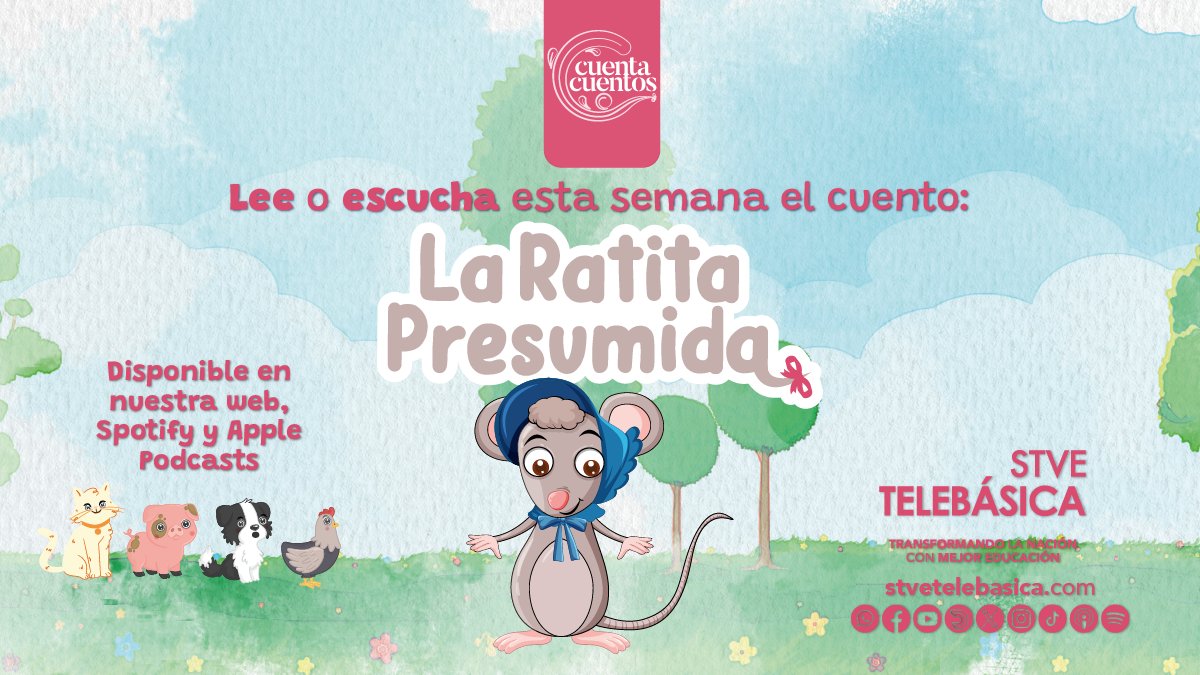 stvetelebasica's tweet image. 🐭✨ A veces, no todos merecen nuestra confianza…
Aprende más sobre esta importante lección con el cuento La Ratita Presumida. 💖
📖Lee el cuento aquí 👇🏻yumpu.com/es/embed/view/…
🎧Escúchalo aquí👇🏻  open.spotify.com/episode/5K9mOZ…
#Cuento #Historias #Confianza #Valores #Aprender