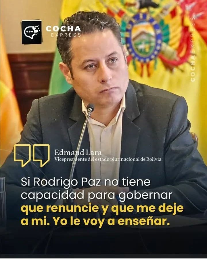 LaKarapancita's tweet photo. Ni su hogar está pudiendo ordenar, imagínense… #Bolivia.
¿Qué le hace pensar a este sujeto que tiene la capacidad de gobernar nuestro país?
Confunde a la gente, expresa improperios contra uno y otro, se declara contrario a este gobierno siendo parte del mismo mandato…
¿Y luego sale con este disparate?
@Rodrigo_PazP @Ofiprebo @VPEP_Bol @MinPresidencia @MindeGobierno @joseluislupo @Diputados_Bol @SenadoBolivia
