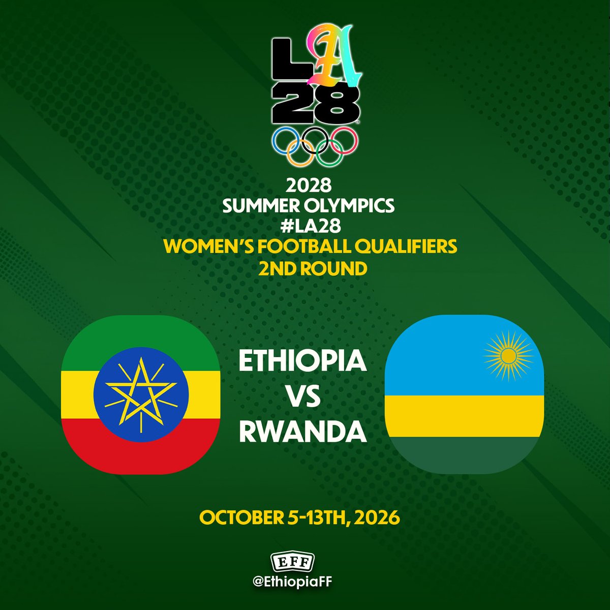 Road to #LA28 !
​
The Ethiopian Women’s National Team has learned their path for the LA 2028 Olympic Qualifiers. Following the CAF draw in Cairo, Ethiopia has received a first-round bye and will begin its campaign in the second round this September against Rwanda.