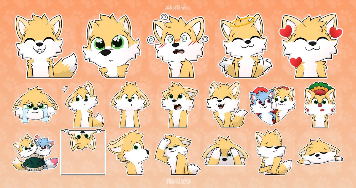 AlexUmka_'s tweet photo. Here's an example of a full finished YCH-pack for Emery :3

These YCH stickers are still available! (pin post)
To order, just leave a comment or DM me :3 https://t.co/pJ4MKm7o14