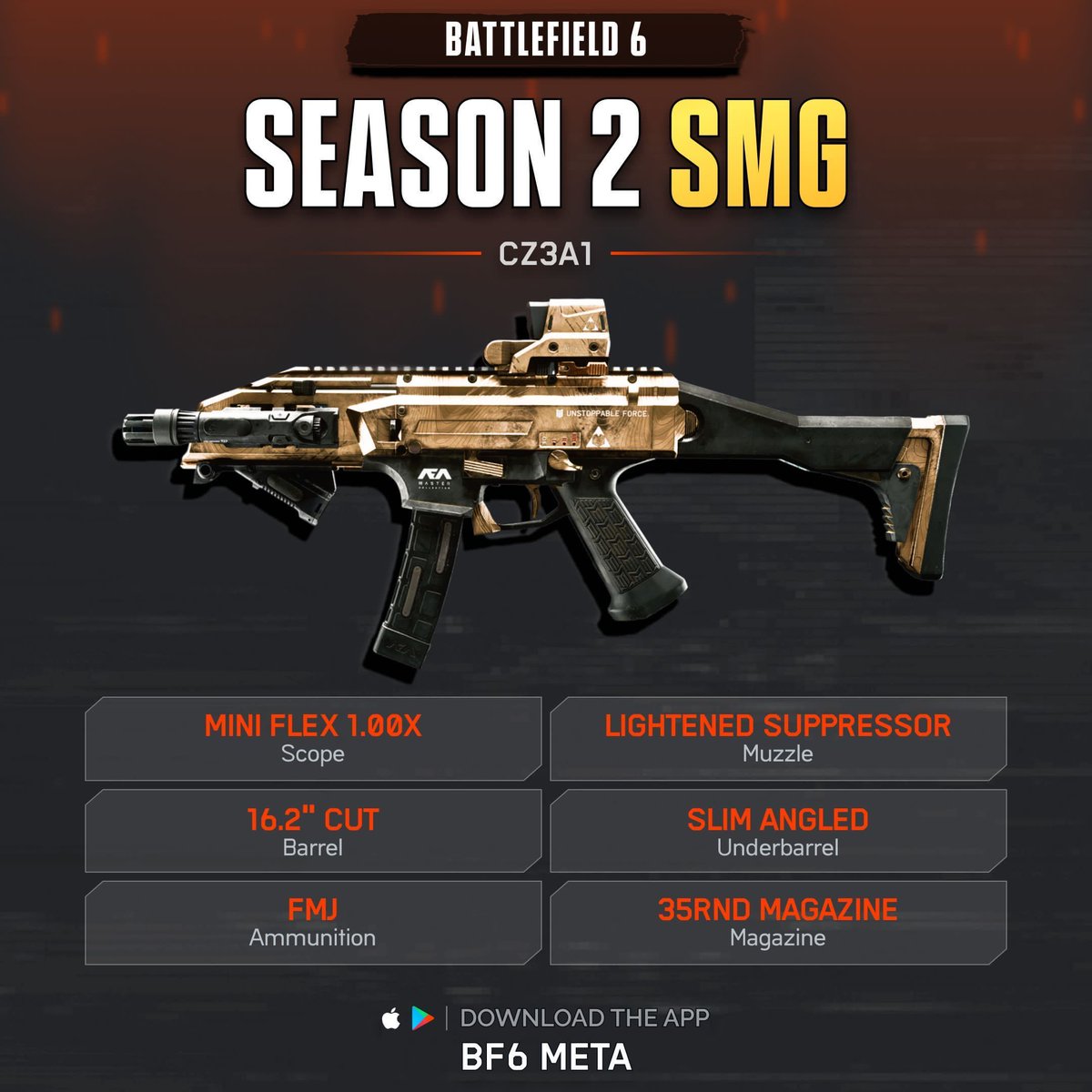 BF6Meta's tweet image. ‼️🚨 BEST LOADOUT FOR SEASON 2 SMG 🚨‼️

#Battlefield6 #BF6
