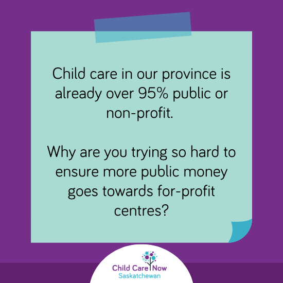 CCNowSask's tweet photo. Looking for answers about the new SK child care agreement? So are we! We're posting our most burning questions for Minister Hindley here the next few weeks, for you to share and ask him (or your MLA) as well!

Find the full list of questions on our website (link in bio)

#skpoli https://t.co/pbgU85lALv