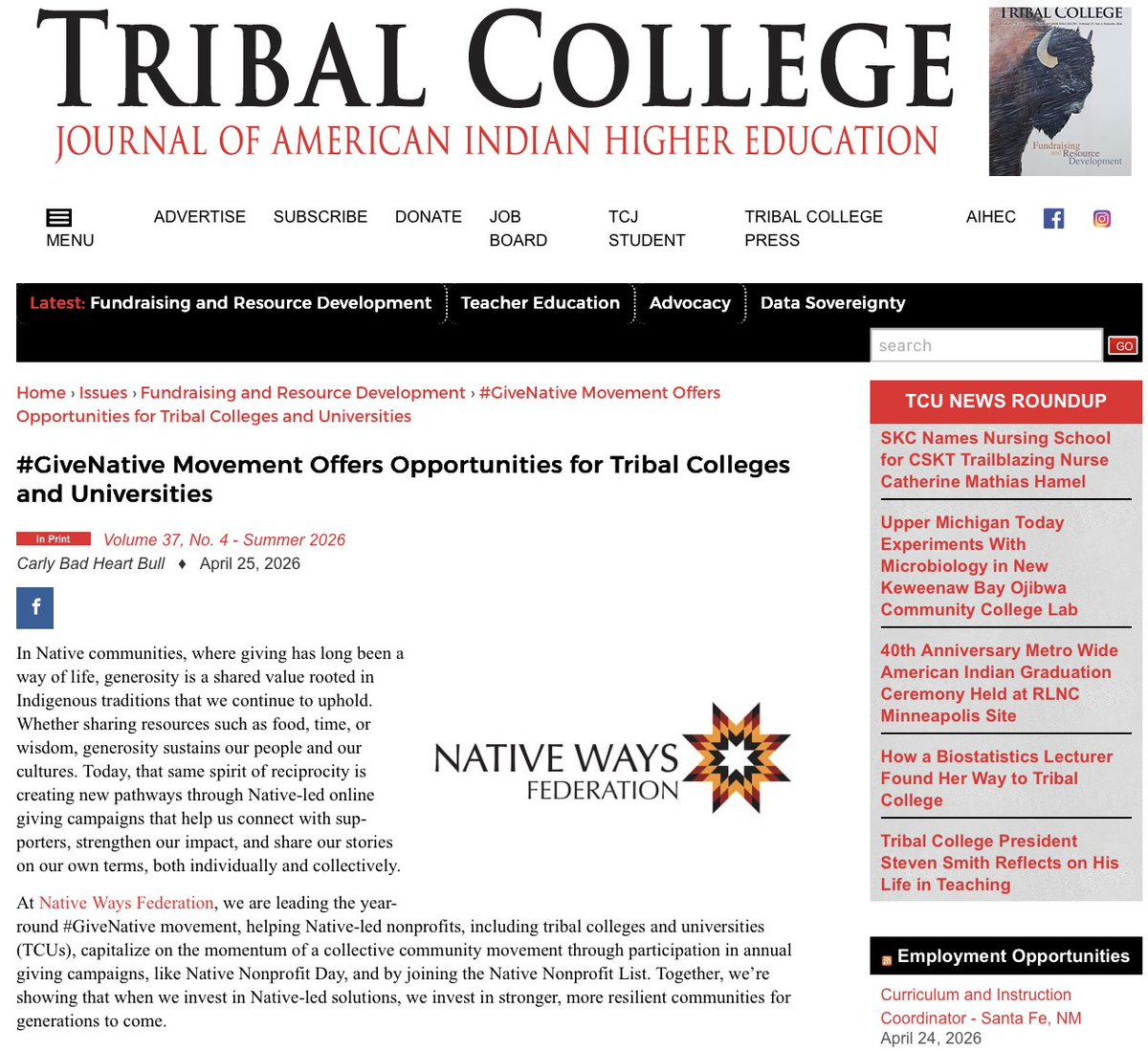 Native Ways Federation tweet media