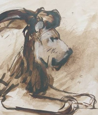 NJanagill's tweet photo. After Rembrandt Lion study Bistre line &amp; wash study 
#AdolfHitler painting the church at #Messines
>Beautiful signed rare painting
>a British artist who has exhibited at the Royal Academy, London!
#art #artist #rare #lion #africa #nuture #animalart #bistre https://t.co/XjOQAb54L7 https://t.co/4BxZIjNjid