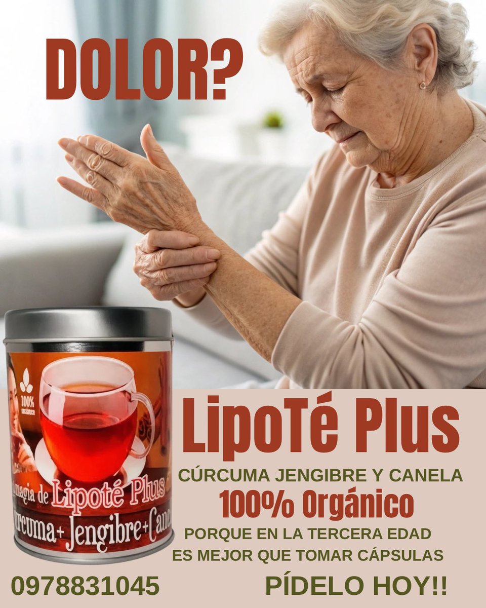 En la Edad de Oro hay dolores articulares desde temprano en el día. A ellos en muchos casos se les hace difícil deglutir cápsulas. Un delicioso Té en el que sentirán el poder de la Cúrcuma como principal componente es un excelente regalo. Velemos por la salud de ellos!!