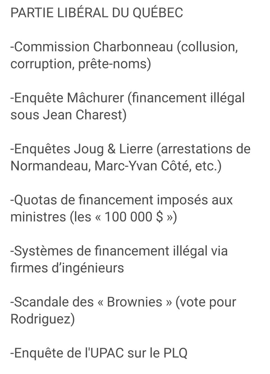 d1laroche's tweet image. @LiberalQuebec n'a rien fait en 12 ans! Avec la marde laissée en gestion d'économie, d'entretiens  d'hôpitaux et scolaires. Vous vous êtes engraissés de #Brownies au profit de la population du #Québec ! Sans oublier les fling flang non résolus.  Un parti à bannir du #Québec