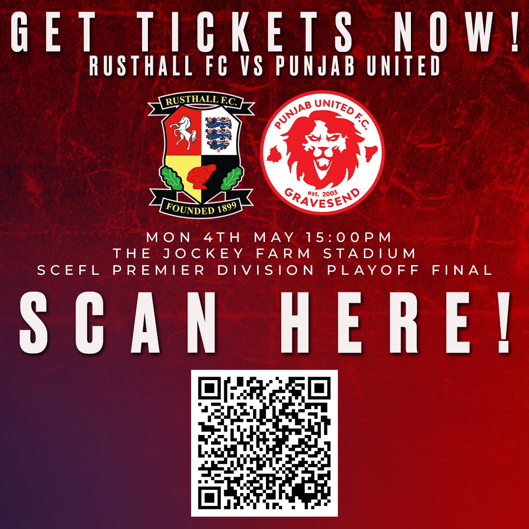 PUFC_Gravesend's tweet photo. 𝐒𝐂𝐄𝐅𝐋 𝐏𝐑𝐄𝐌𝐈𝐄𝐑 𝐏𝐋𝐀𝐘𝐎𝐅𝐅 𝐅𝐈𝐍𝐀𝐋 🏆

Tickets are now on sale for our SCEFL Playoff Final against Rusthall FC!

📅 Monday 4th May 2026
🆚 @FCRusthall
🕒 3:00PM KO
🏟️ The Jockey Farm Stadium 
🎟️ Tickets can be accessed below ⬇️

#PridePassionPunjab🔴⚪️