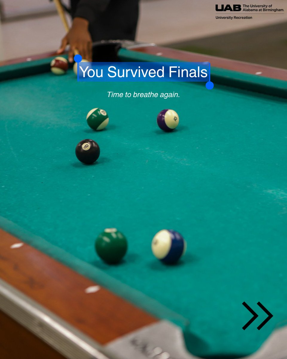UABURec's tweet photo. Finals are done, Blazers! 🎉 Rest, recharge, and celebrate every win, big or small 🌿 https://t.co/FsAMnIsNXL