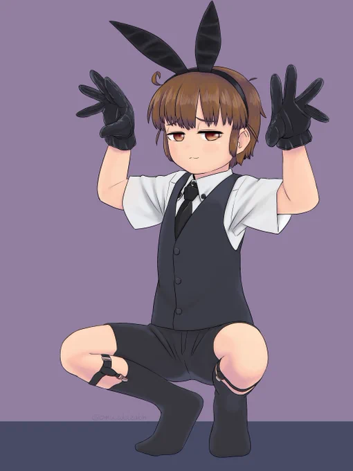 蹲踞バニーショタ千代介