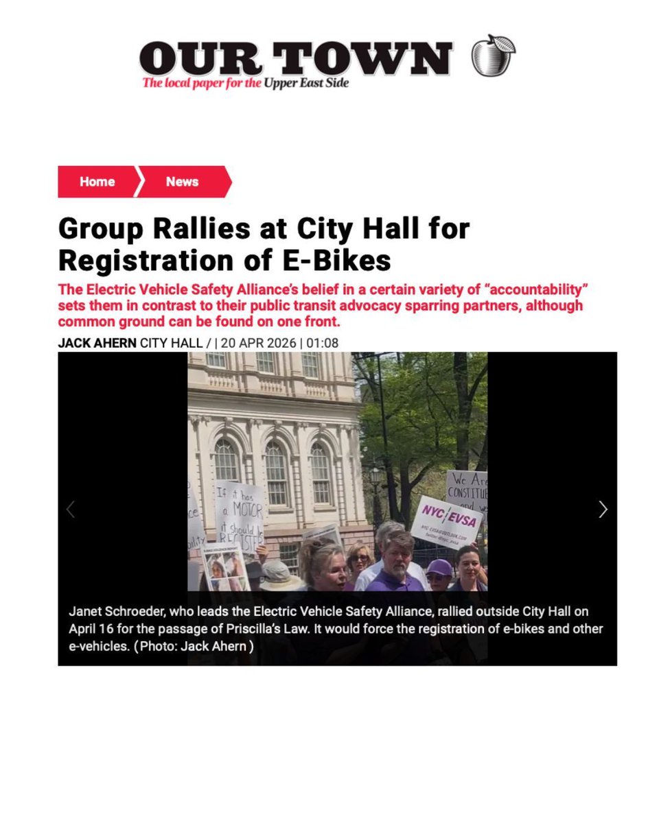 vmmaloney's tweet image. Thank you to @Ourtown!

As e-bikes and other motorized vehicles become more common on our streets, our laws need to keep pace with how New Yorkers actually move.

That’s why I support Priscilla’s Law Intro 0802, requiring registration for e-bikes and similar vehicles, and Intro