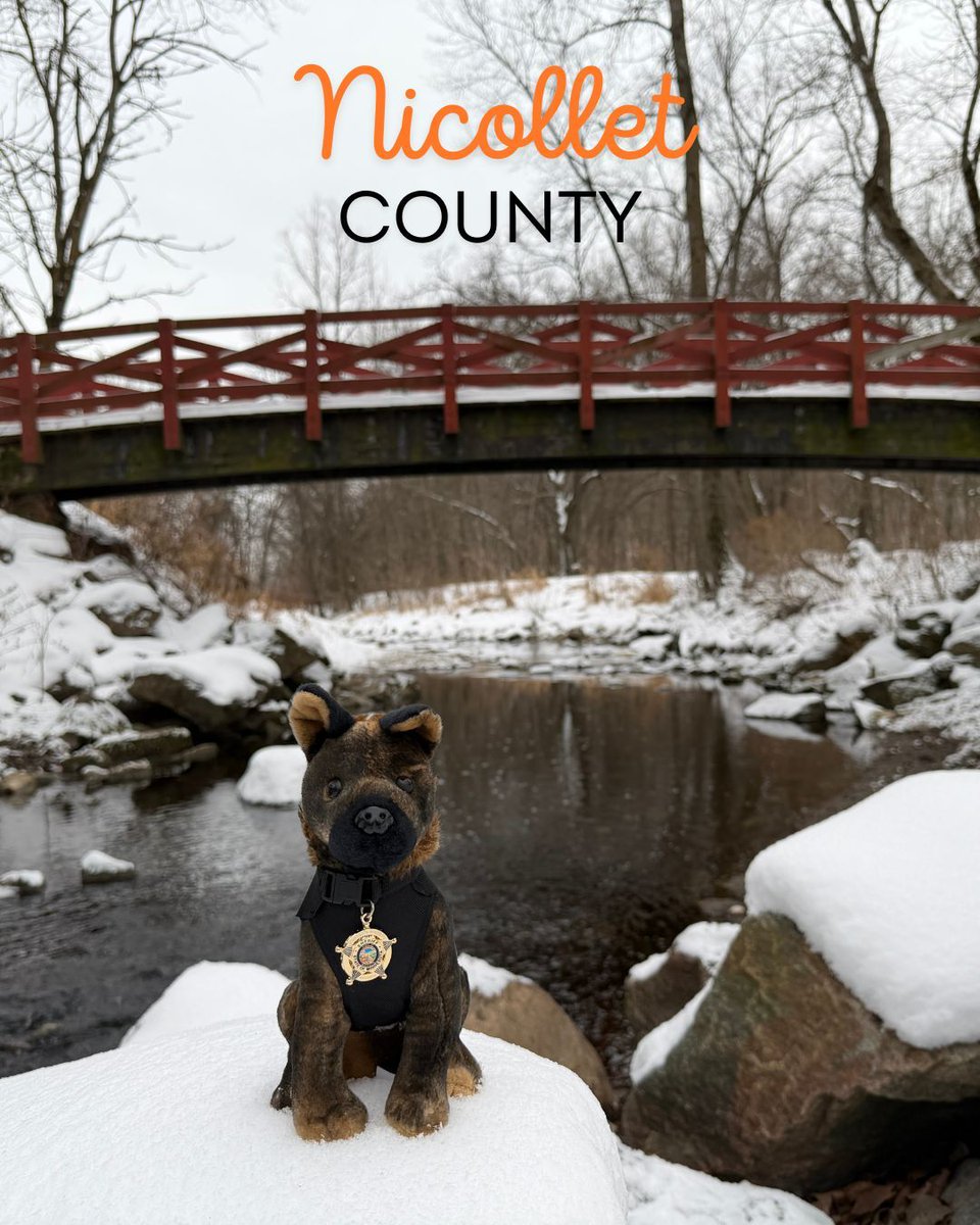 MNSheriffs's tweet photo. 🎉 REVEAL: Scout is in Nicollet County!

🌉 Historic Highway 99 Bridge
🌲 Fort Ridgely State Park
💧 Minnemishinona Falls County Park
🥾 Seven Mile Creek County Park

Fun fact: St. Peter almost became MN’s capital… until the bill “disappeared” 😳

#ScoutOutMinnesota #MSAScout https://t.co/4EqfiH5fYB