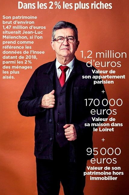 <a href="/JLMelenchon/">Jean-Luc Mélenchon</a> Mélenchon se gave avec l'argent des Français depuis plus de 30 ans.👌