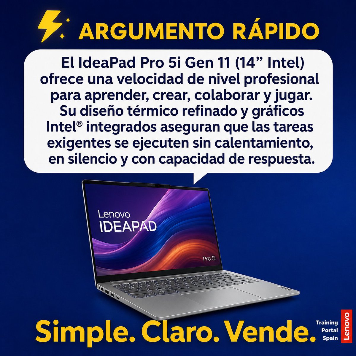 Lenovo_Training's tweet image. 🚀 Domina la nueva #IdeaPadPro 5i Gen 11 y cierra más ventas. 💻✨
✅ Procesadores Intel® Core™ Ultra. 
✅ Potencia IA con Copilot+. 
✅ Pantalla OLED 14” vibrante.
Todo lo que necesitas para ser el experto de tu tienda está en: 🔗 lenovotrainingportal.com
#Lenovo #LenovoTraining