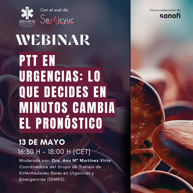 SEMES_'s tweet photo. Nueva webinar👏

PTT EN URGENCIAS: Lo que decides en minutos cambia el pronóstico🩸

https://t.co/lH1z1Gf4iz

@campussanofi @RarasReales https://t.co/8eM3tzPoWX
