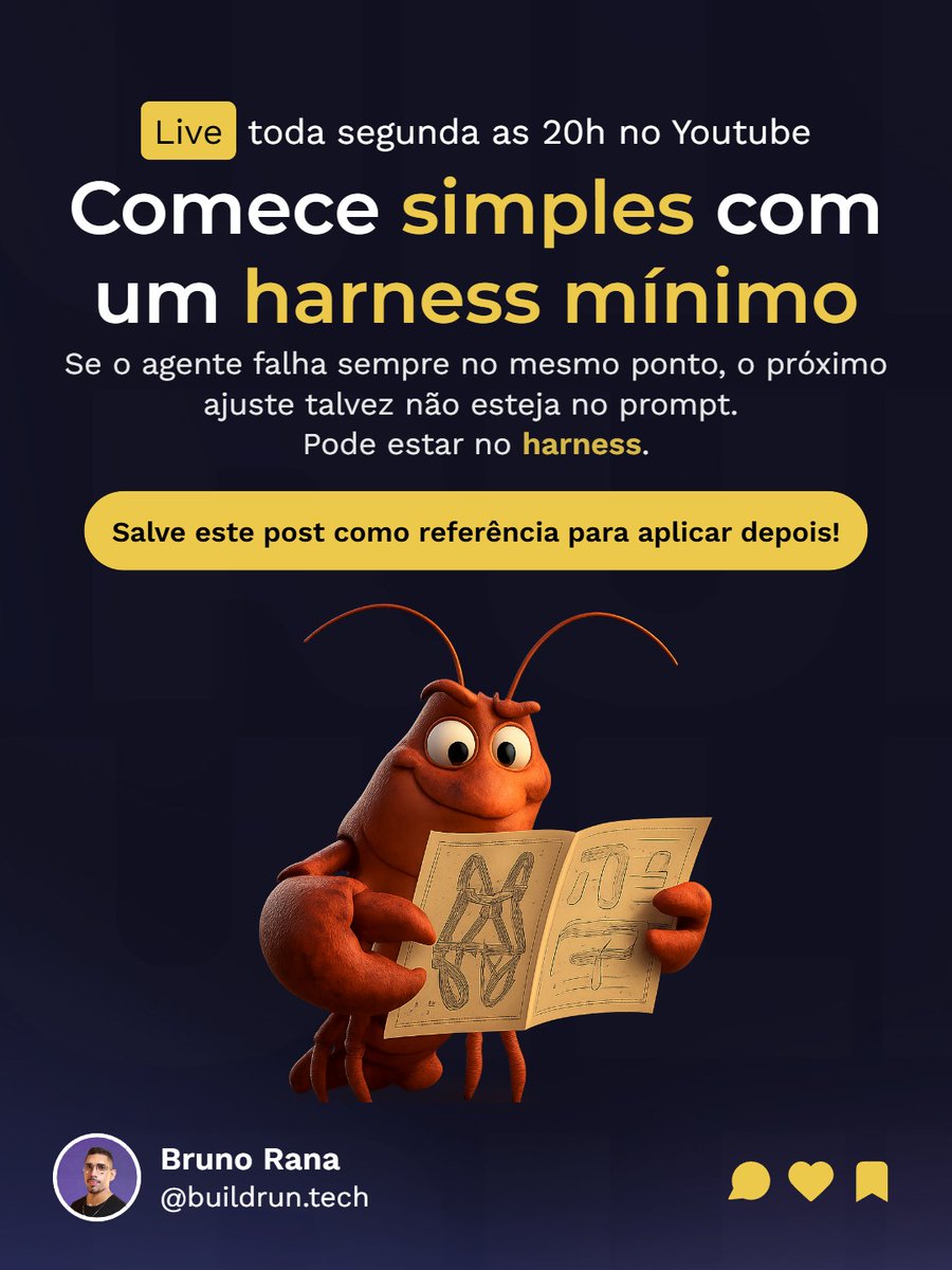 buildruntech's tweet photo. AGENTS.md, skills, hooks, MCP, testes e checks entram aqui.

O ganho é aumentar a chance de acertar de primeira e pegar desvio cedo, antes de virar uma revisão manual e ida e volta desnecessária.

Se você quer começar, vai no básico bem feito https://t.co/CycvMRX9a7