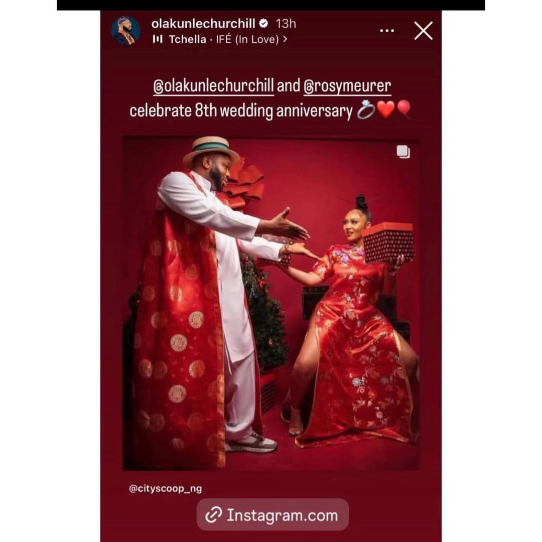 instablog9ja's tweet photo. Hours After Churchill Claimed He Was Never Married to Rosy, Nigerians Dig Up Photo of Him Celebrating Their 8th Year Anniversary https://t.co/CShJ3PuVKv