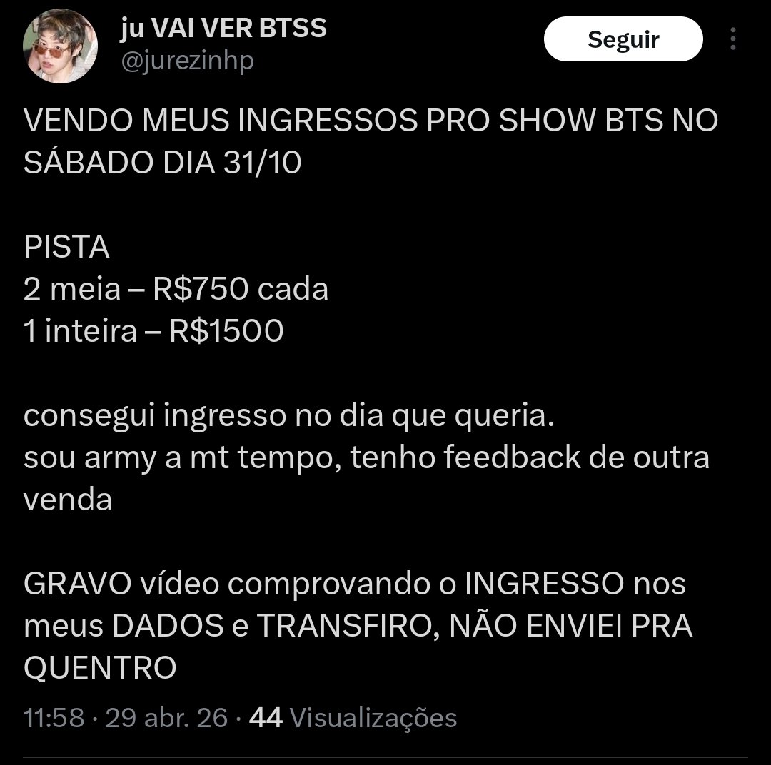 junsviolet's tweet photo. Pessoal, não vou afirmar nada ate porque precisa da prova de print e tudo. 

Mas essa @/jurezinhp ta possivelmente vendendo ingressos do dia 31/10. E essa outra menina aparentemente entrou em contato e viu que era golpista. Tomem cuidado https://t.co/Uqx74I9Wlx